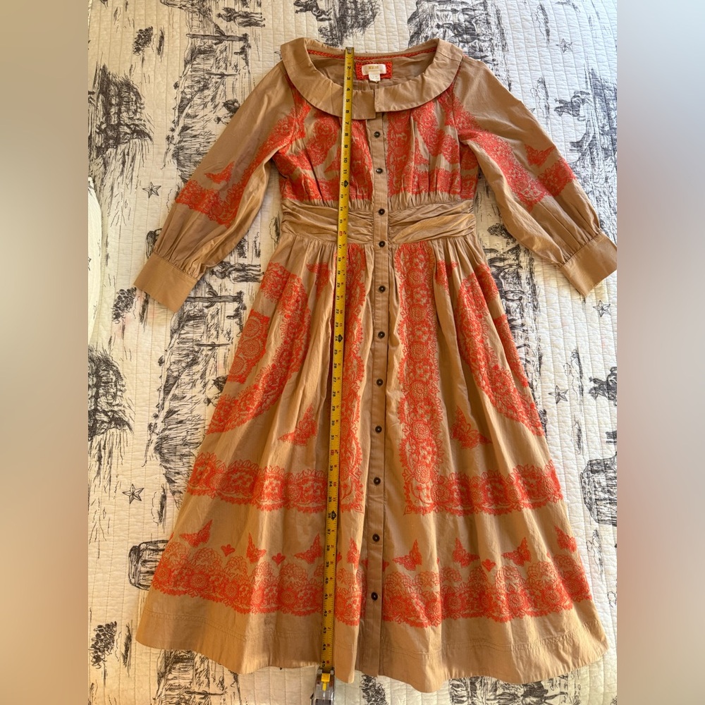 Like NEW Maeve Size 8 Embroidered Midi Dress, exclusive Anthropologie collection